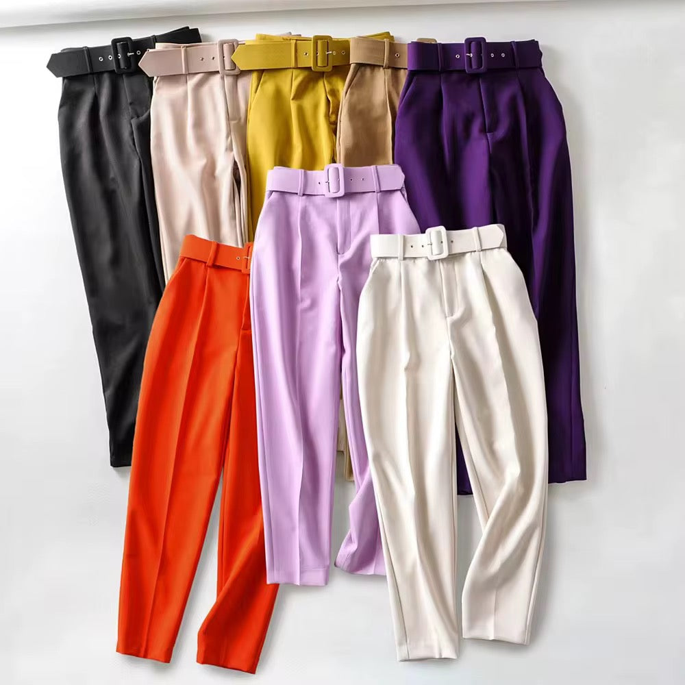 Belted Zara-inspired Ankle Pants