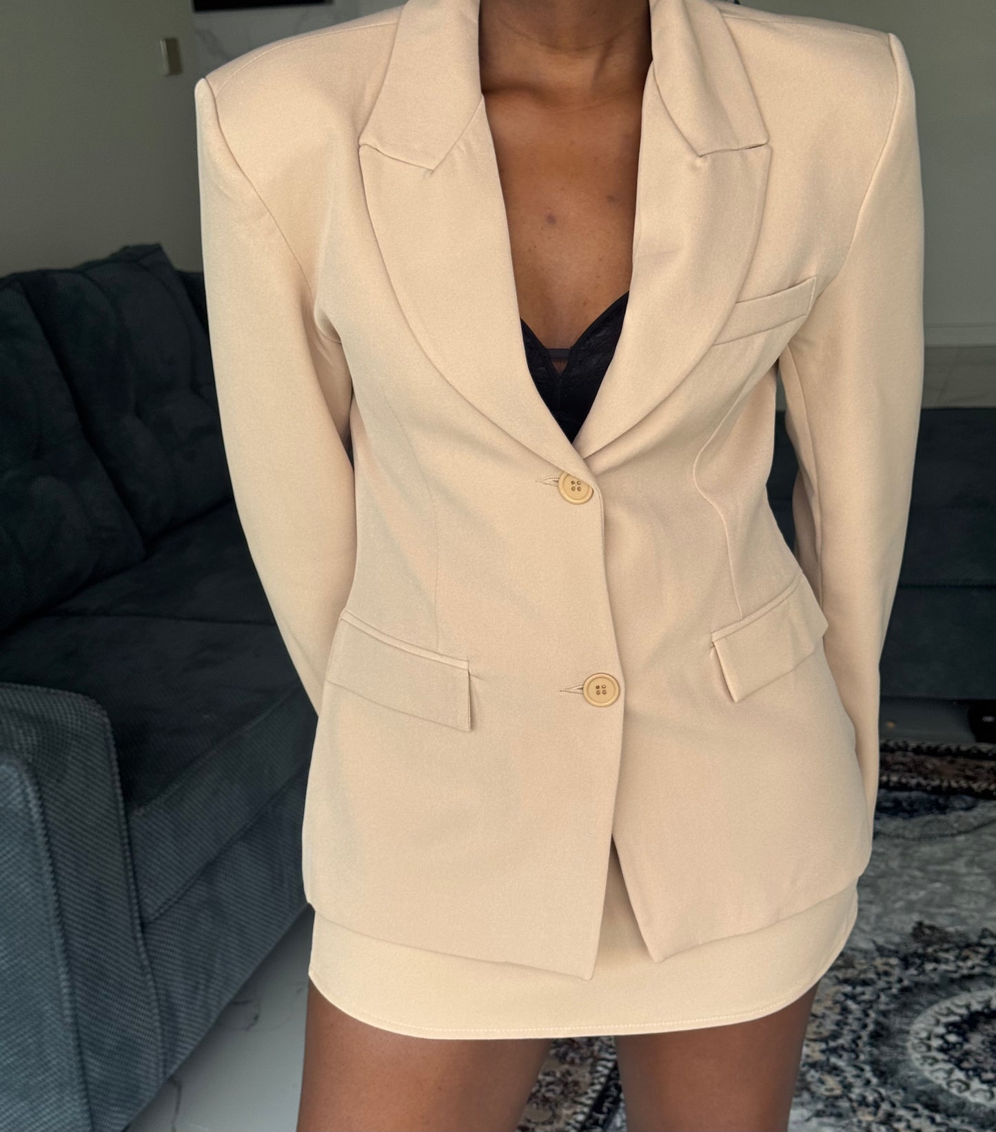 Padded Blazer & Mini Skirt Set