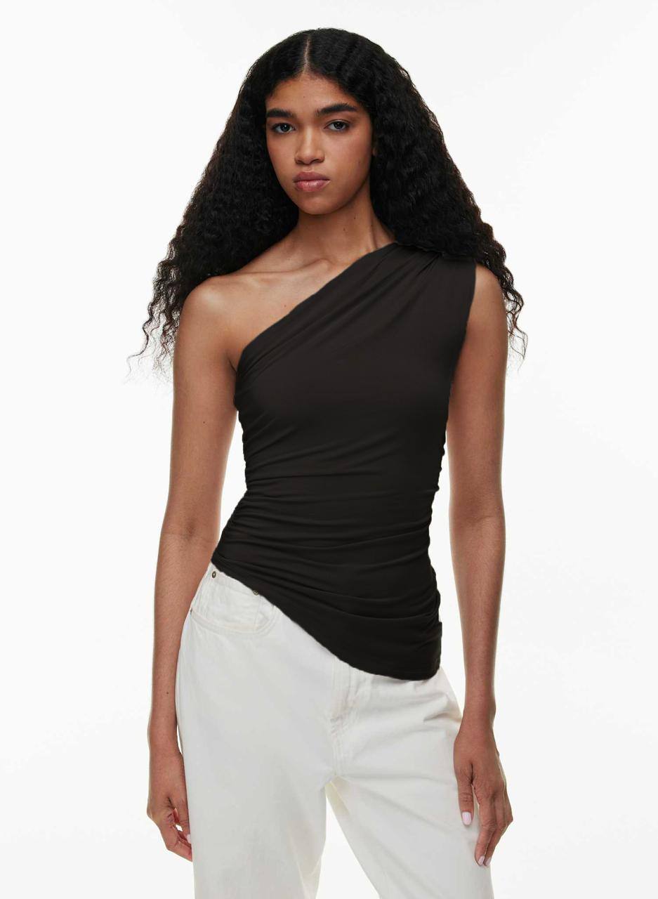 Asymmetrical Offshoulder Sleeveless Top