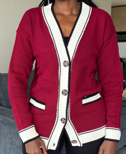 Maroon College Cardigan