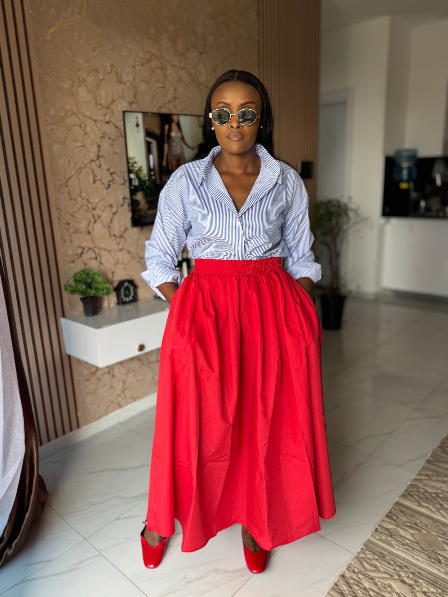Poplin Maxi Skirt
