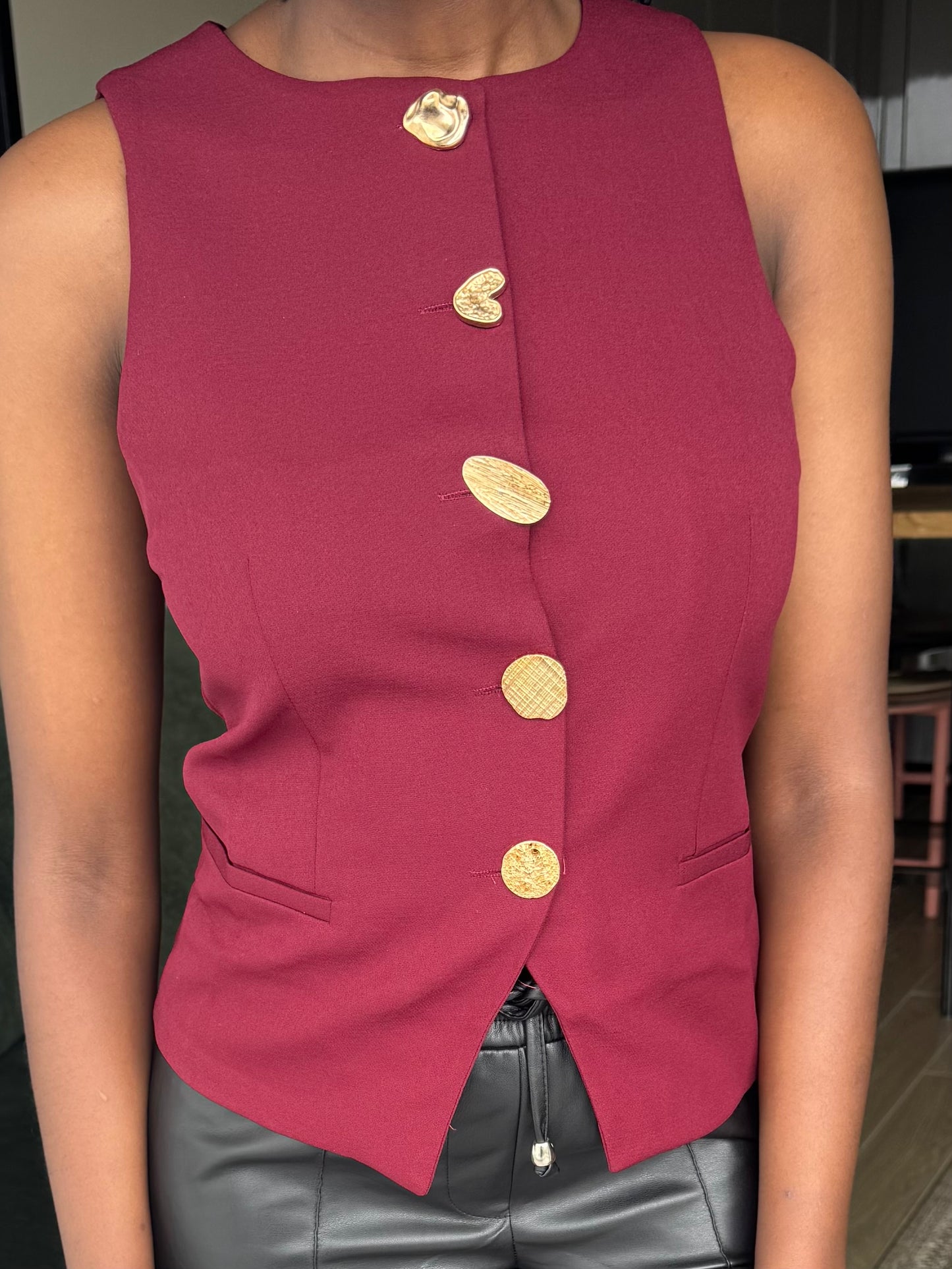 Massimo Gold-buttoned Halfcoat