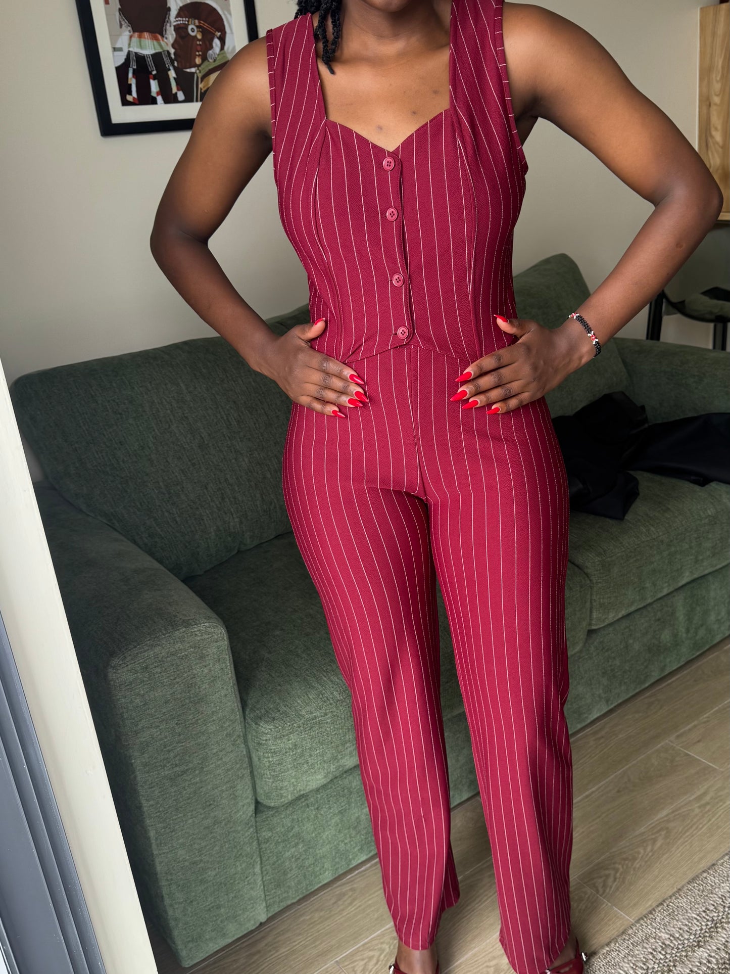 Pinstripe Lycra Halfcoat Set