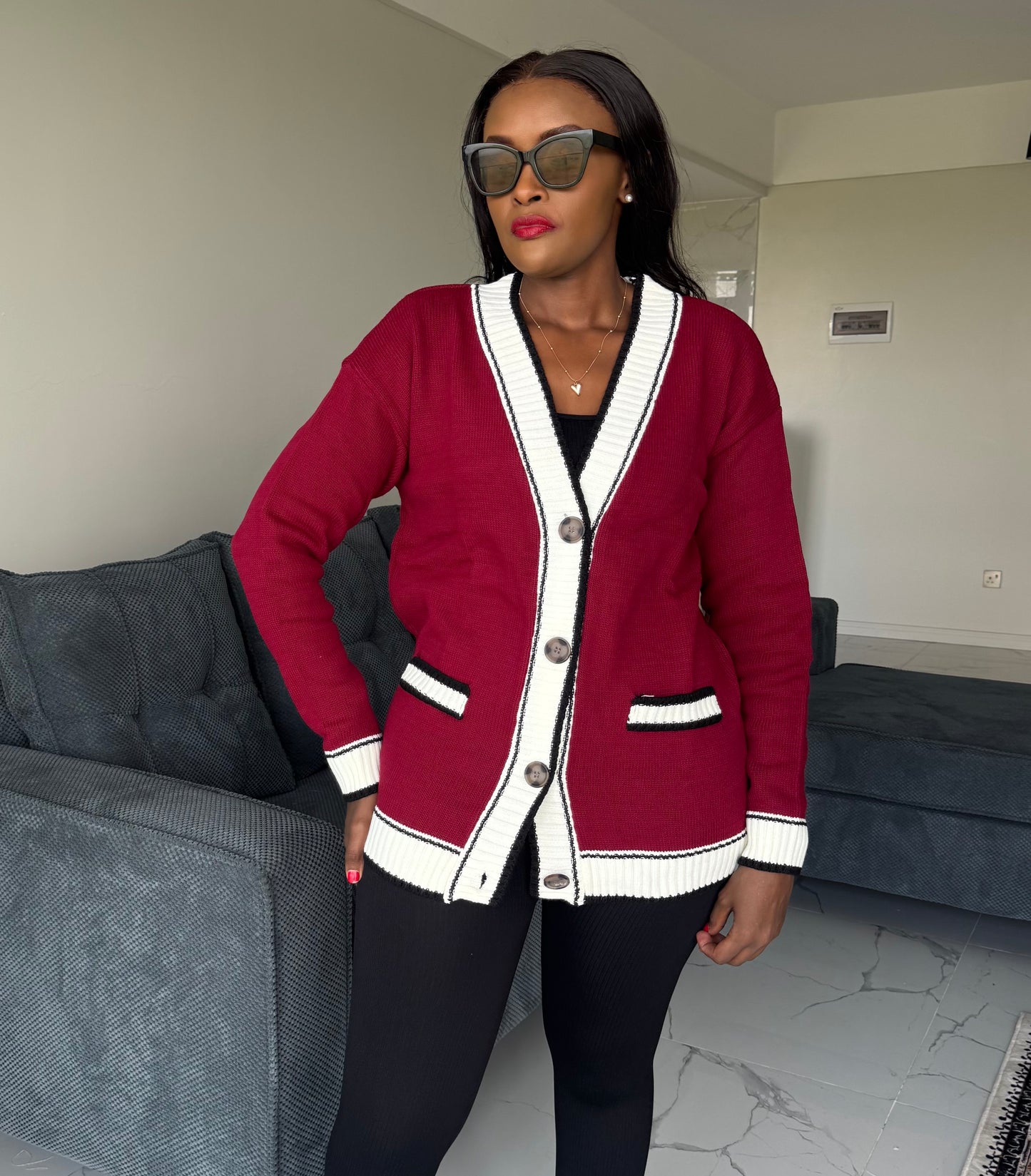 Maroon College Cardigan