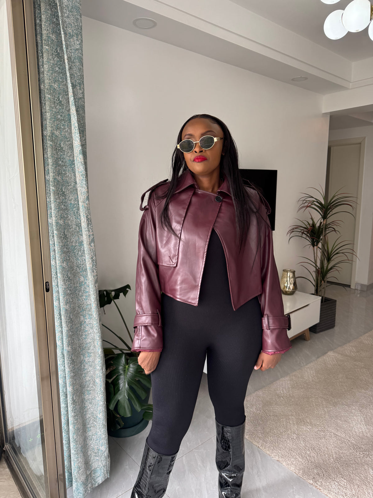 Soho Faux Leather Crop Jacket