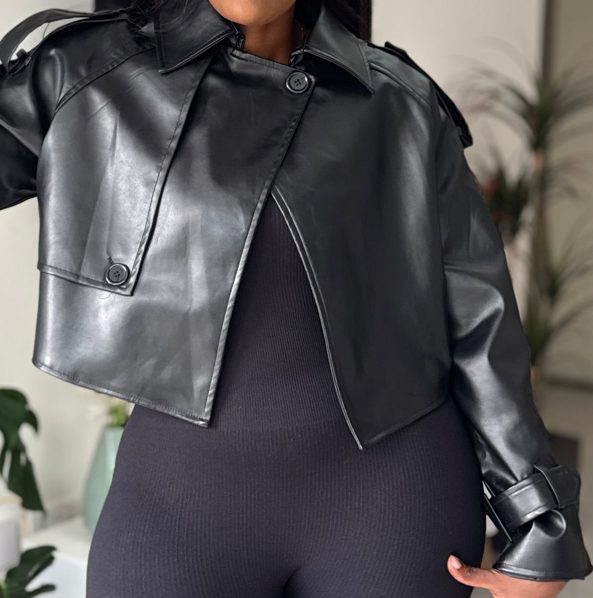 Soho Faux Leather Crop Jacket
