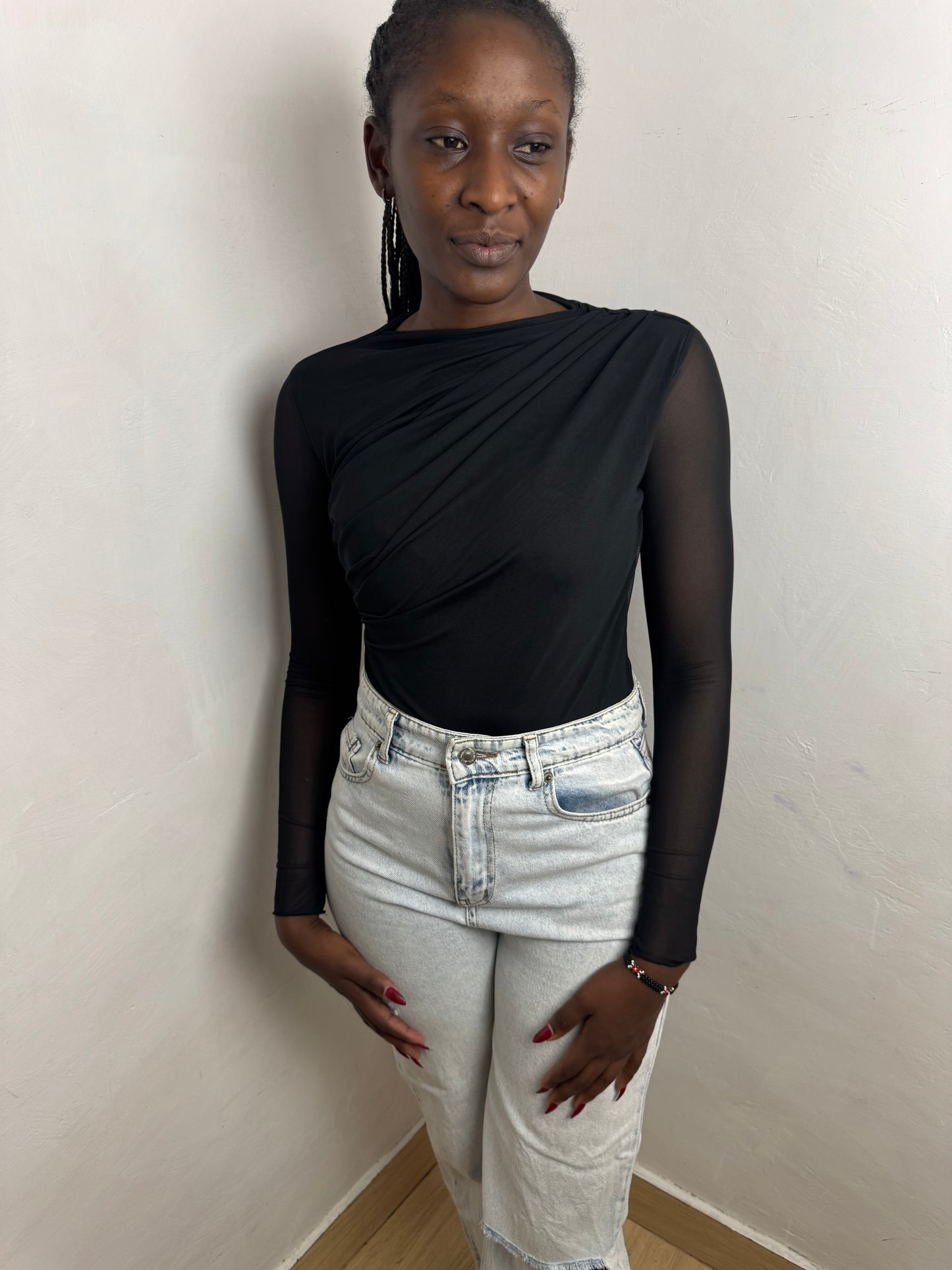 Mesh Ruched Bodysuit