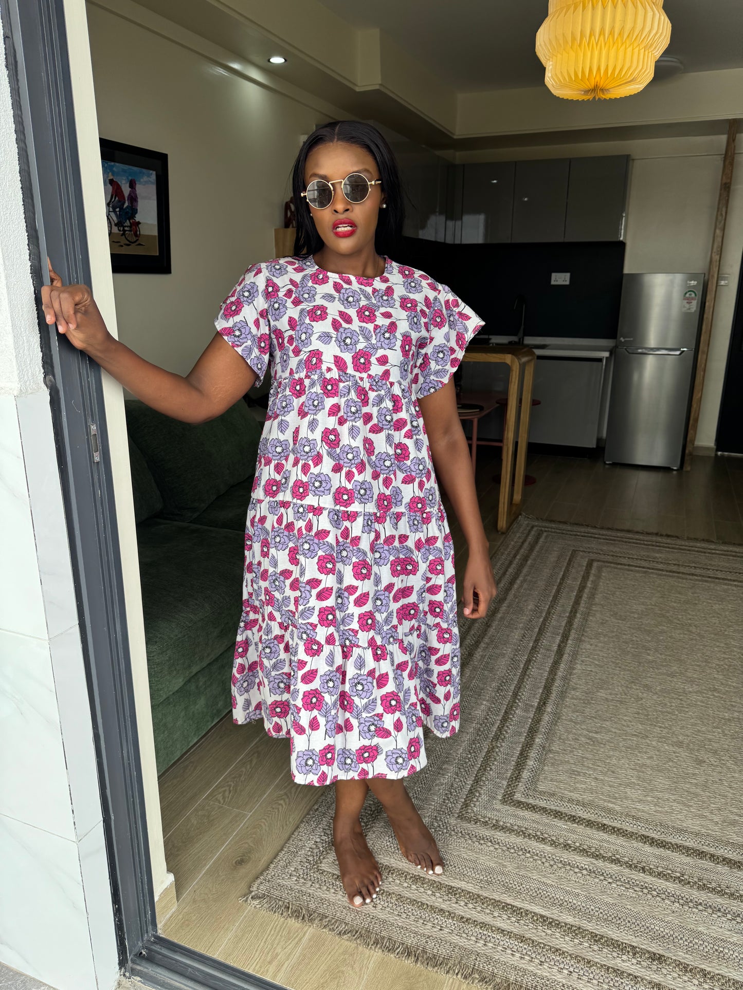 Floral Tiered Midi Dress