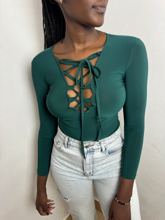 Strap Long-Sleeve Bodysuit