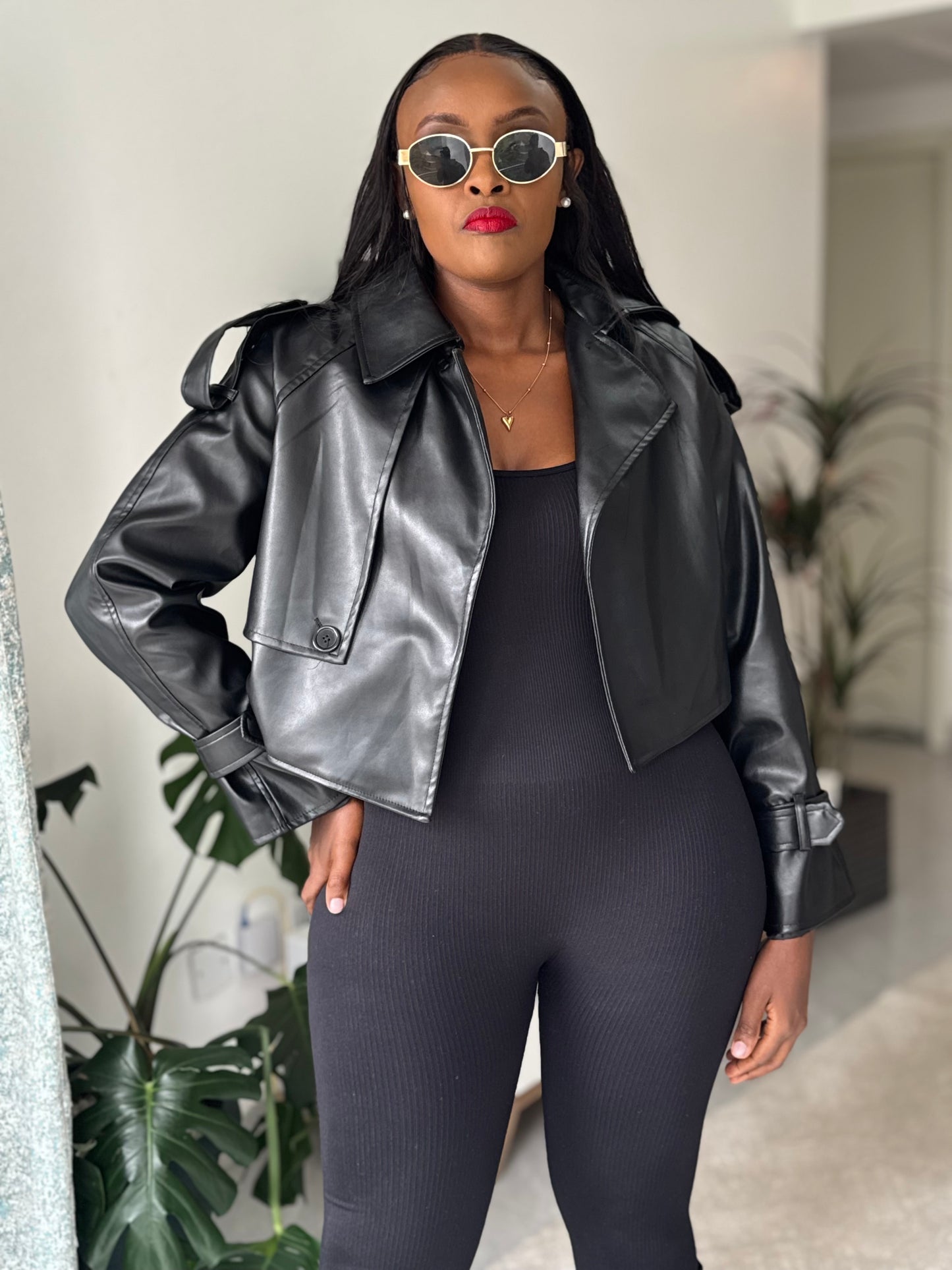 Soho Faux Leather Crop Jacket