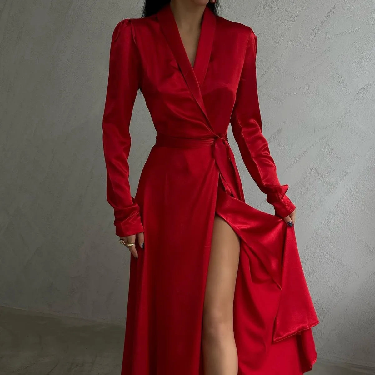 Satin Wrap Midi
