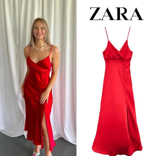 Satin Button-down Dress