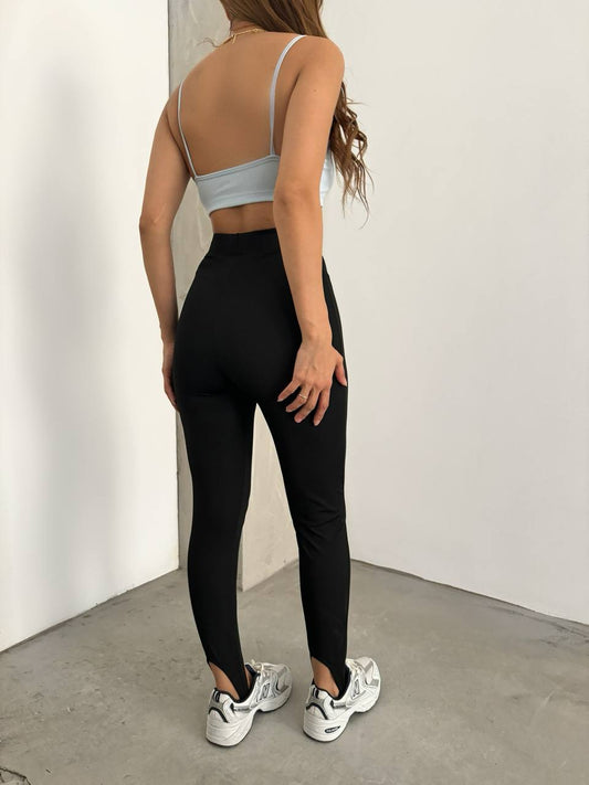 Stretchy High-Waist Stirrup Leggings – Midweight Fabric