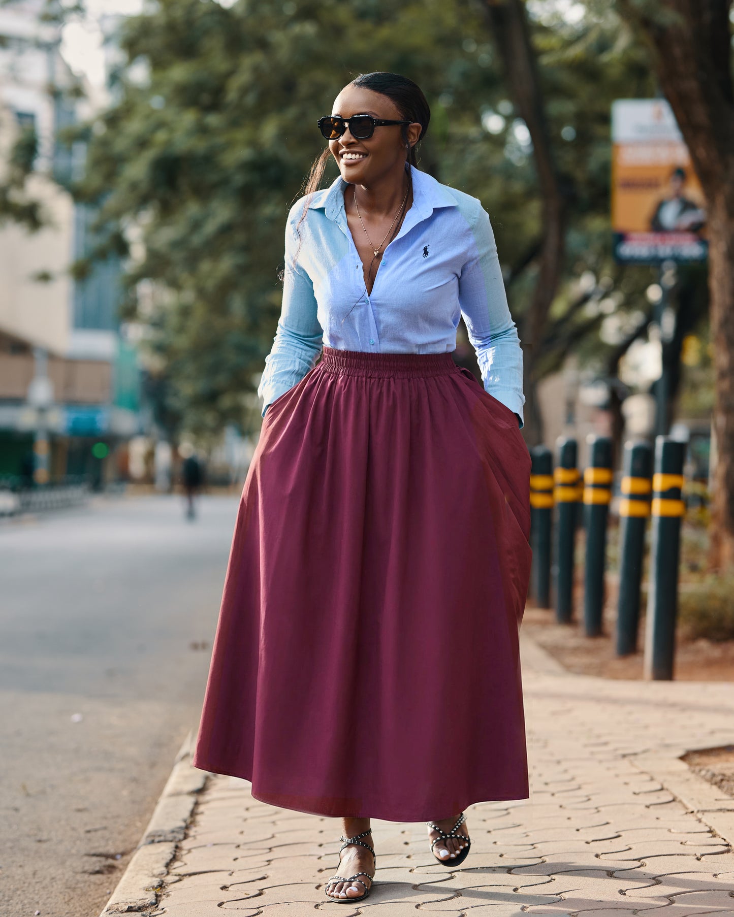 Poplin Maxi Skirt