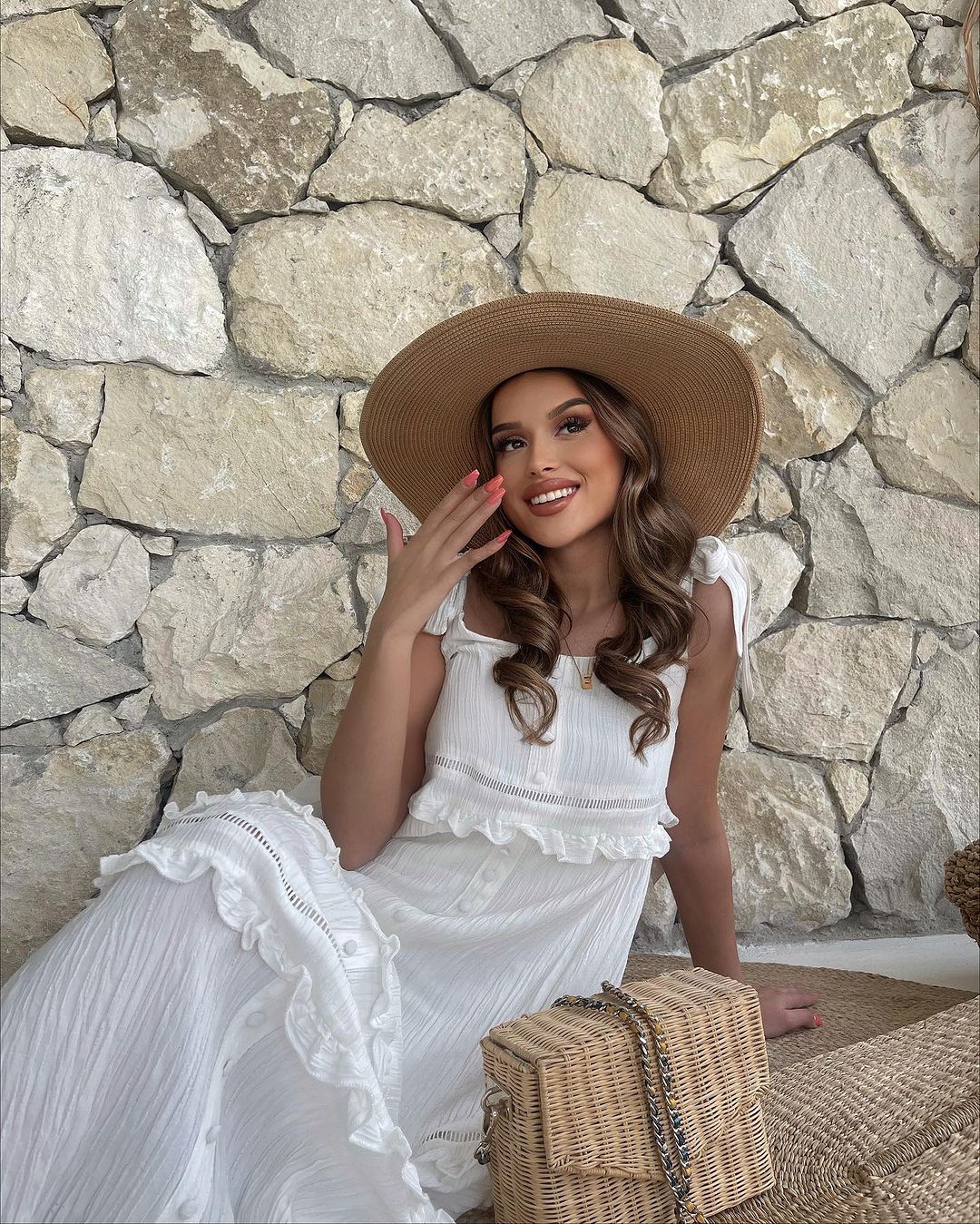 Shoulder-tie Button Down Linen Maxi