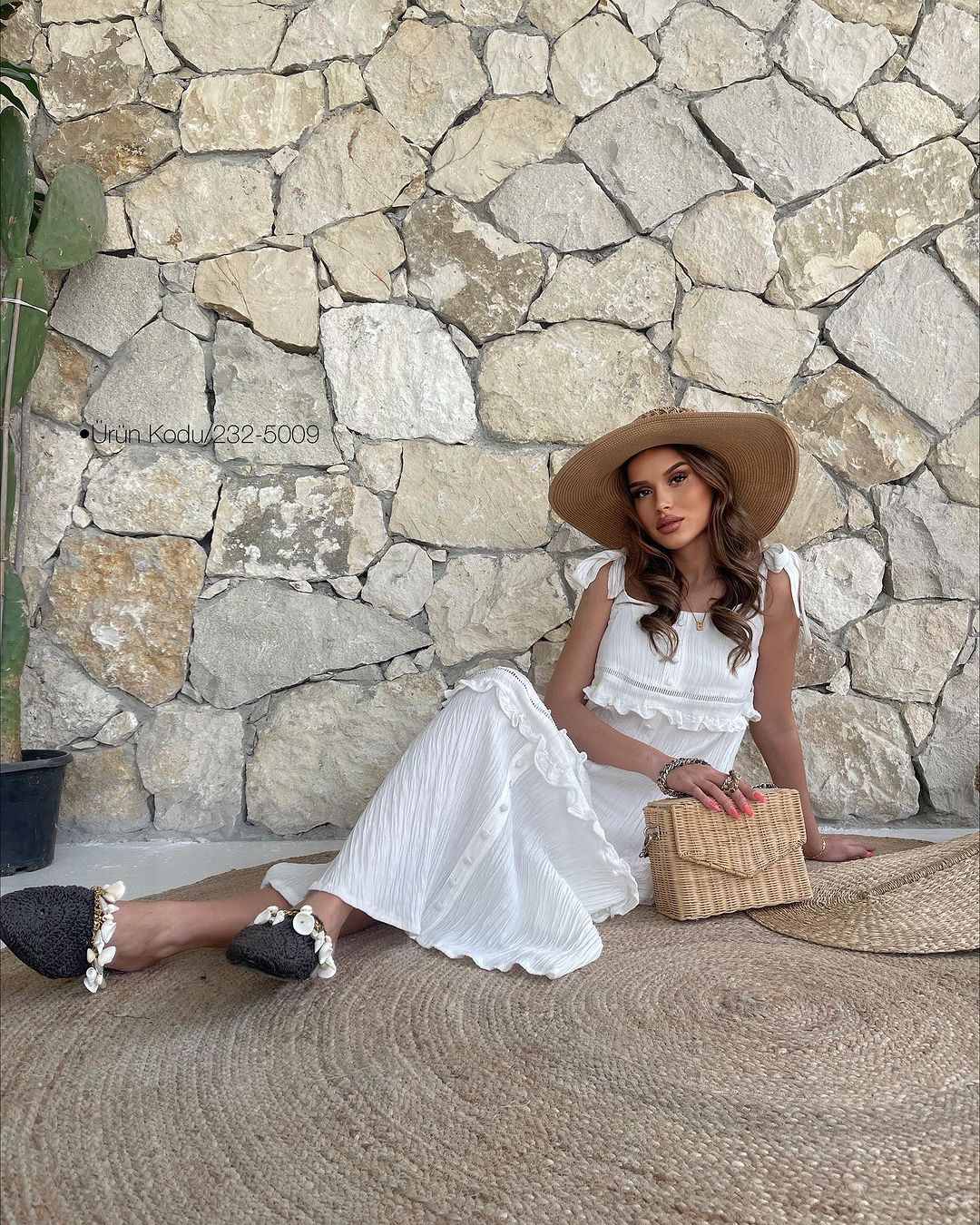 Shoulder-tie Button Down Linen Maxi