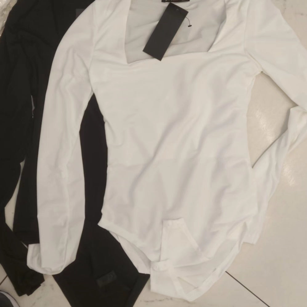 Square-neck bodysuit