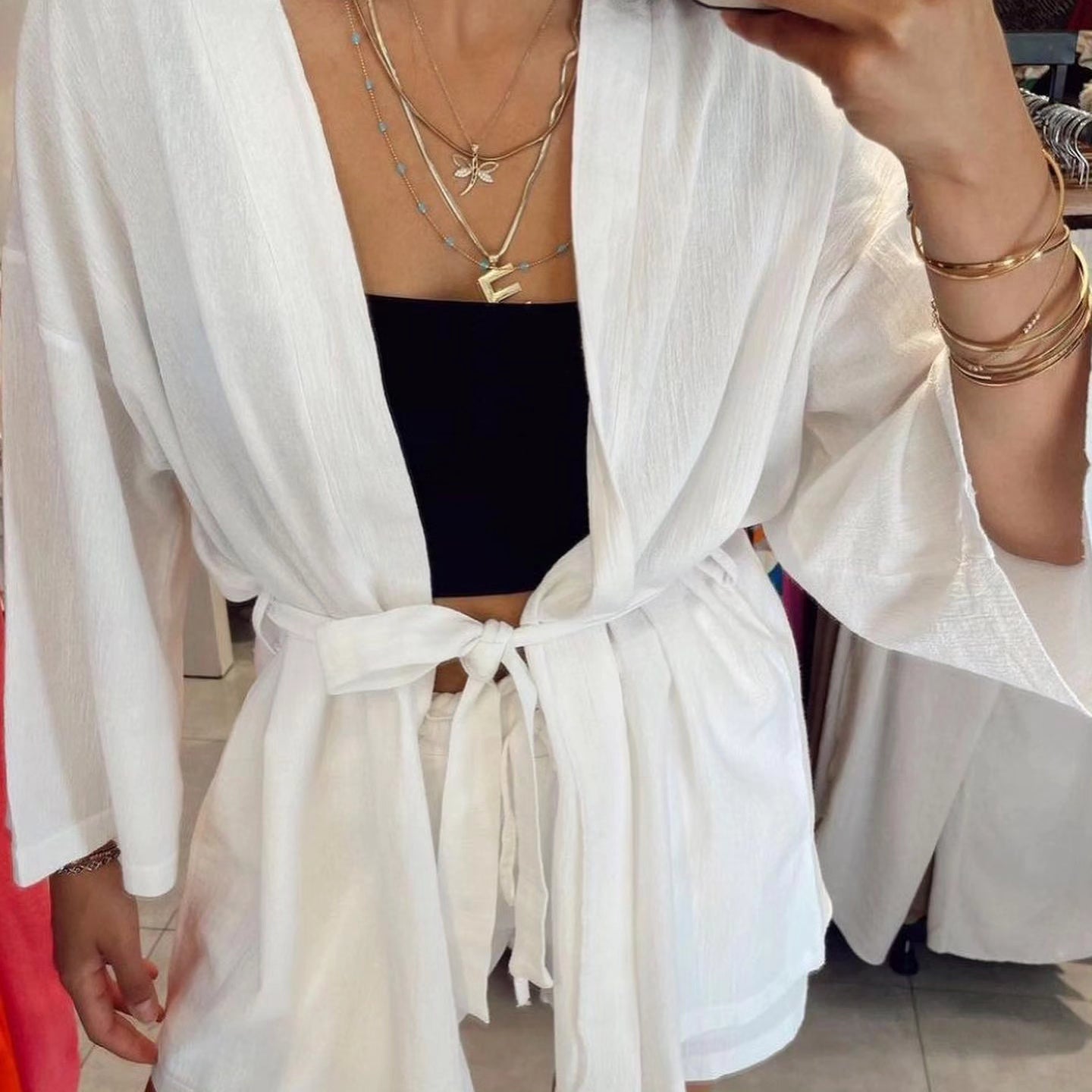 Linen Belted Short Set