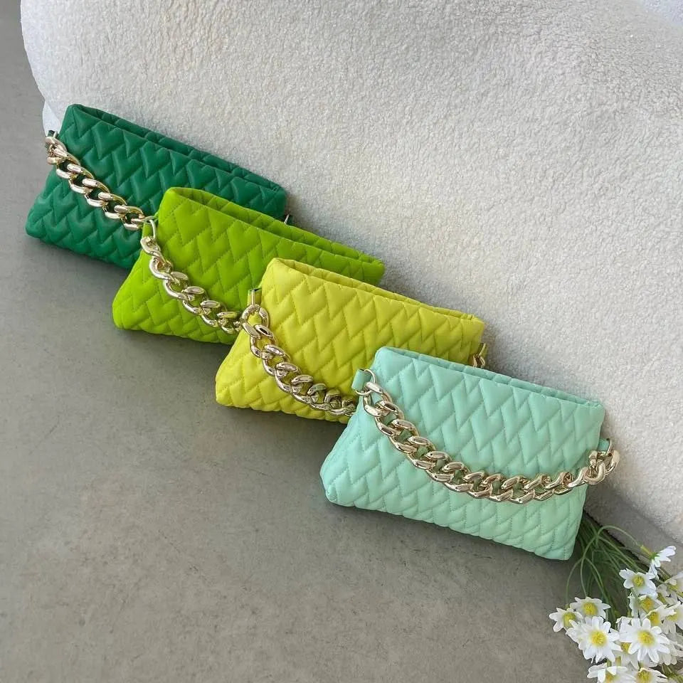 Gold-Chain Hand-Hold Mini Bag