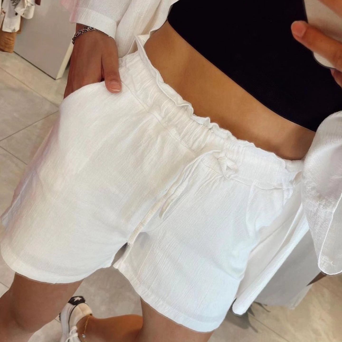 Linen Belted Short Set