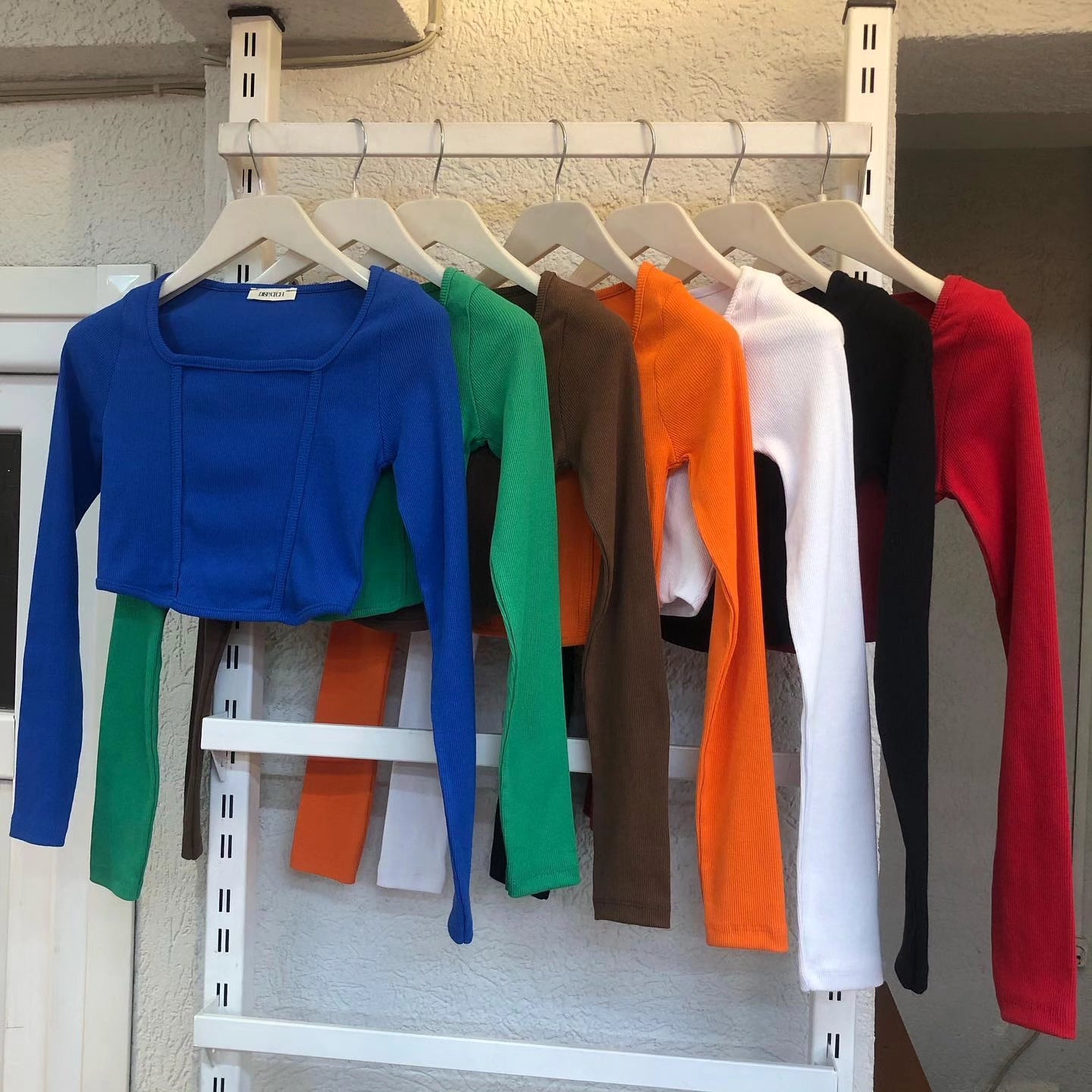 Ribbed Long Sleeved Crop Top