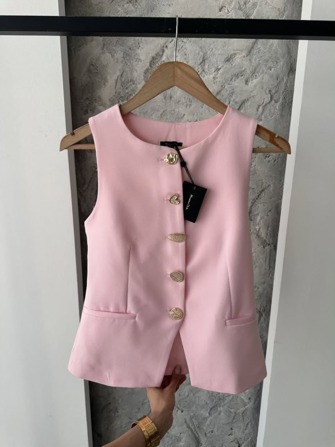 Massimo Gold-buttoned Halfcoat