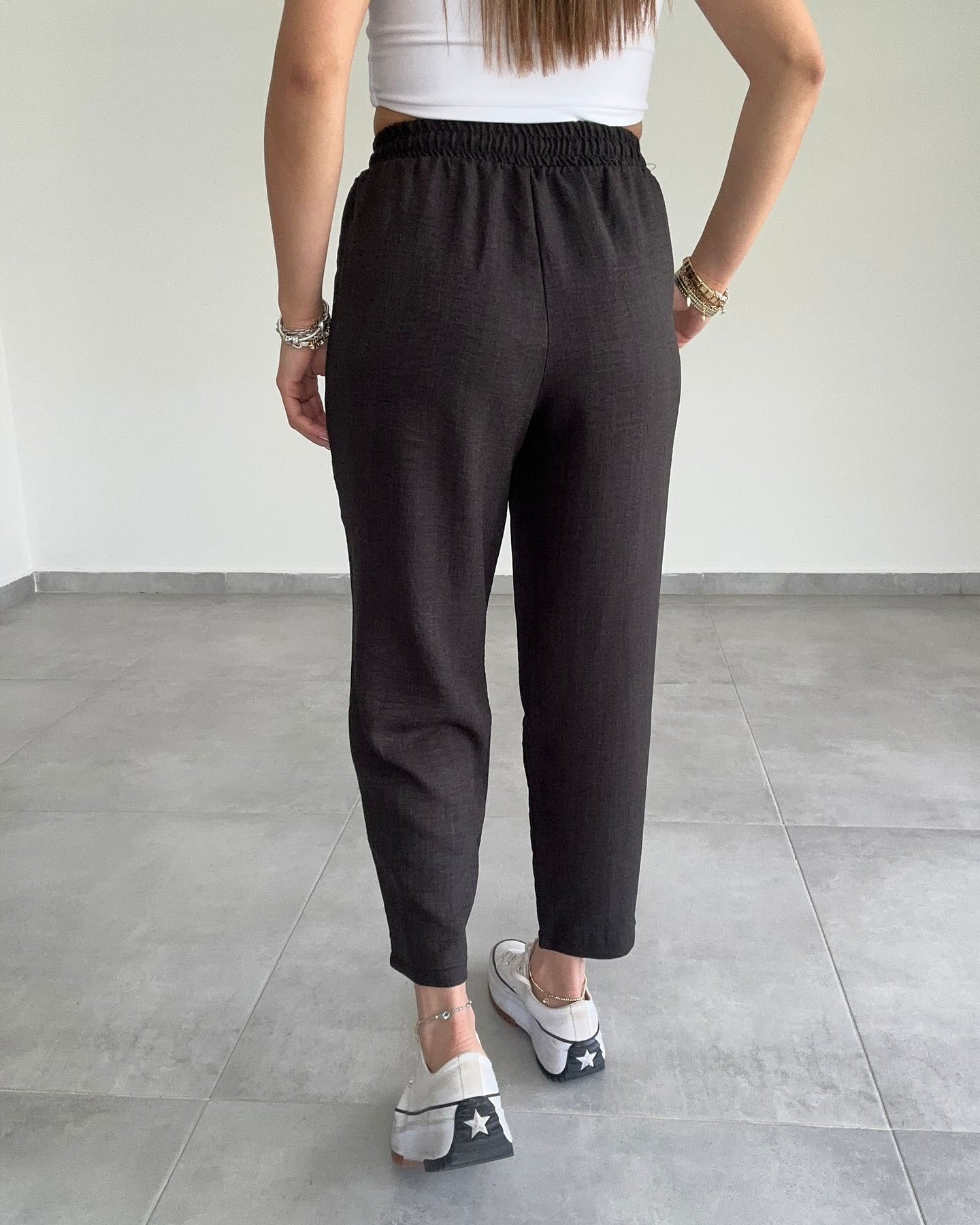 Linen- blend 3/4 Pant Set