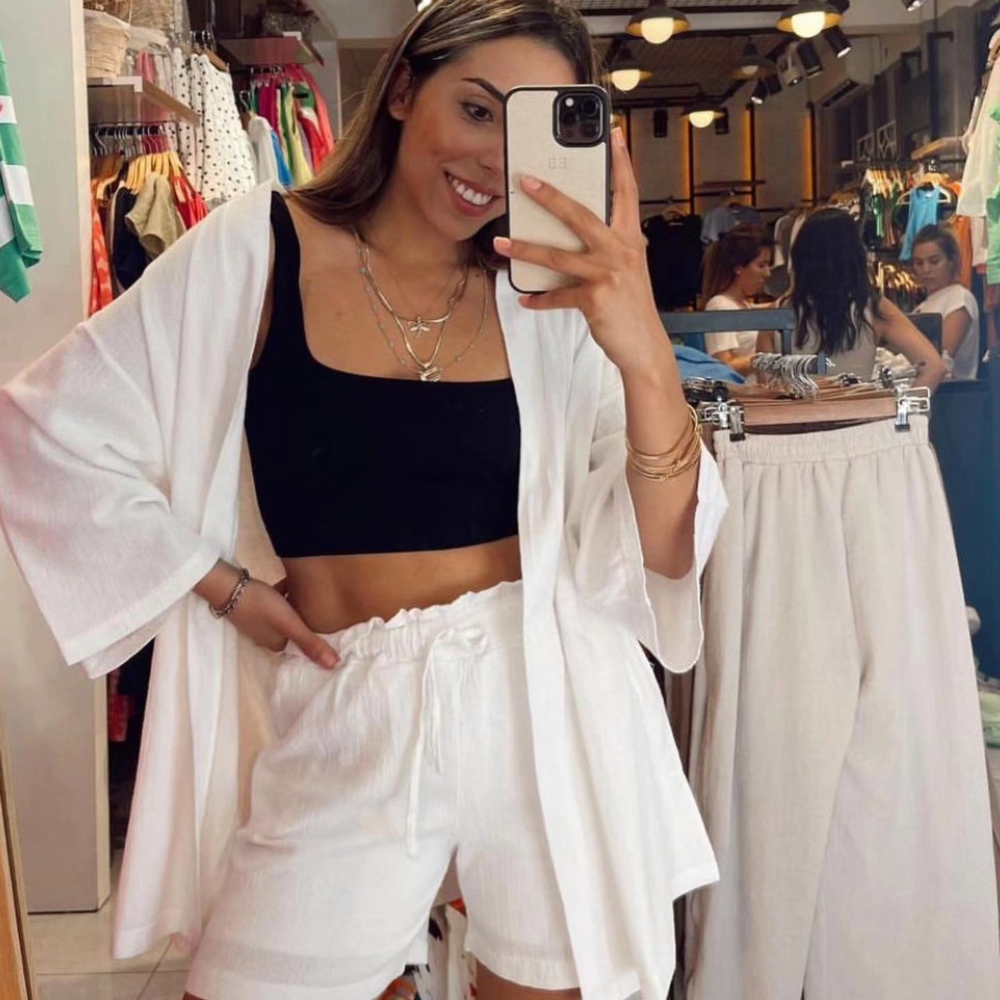 Linen Belted Short Set