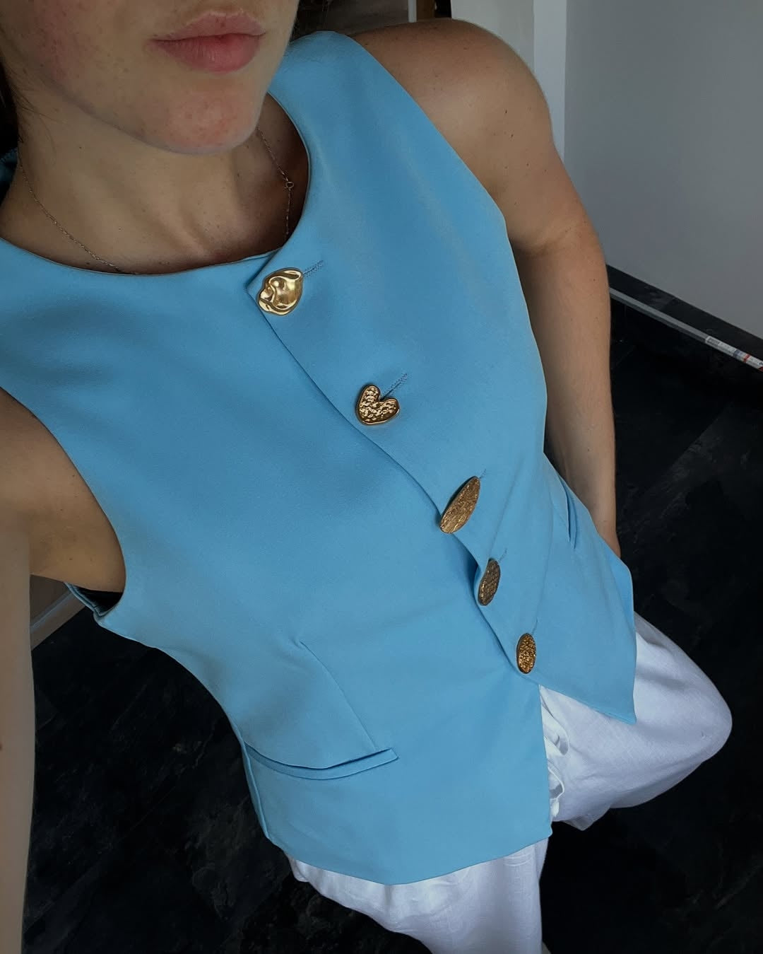 Massimo Gold-buttoned Halfcoat